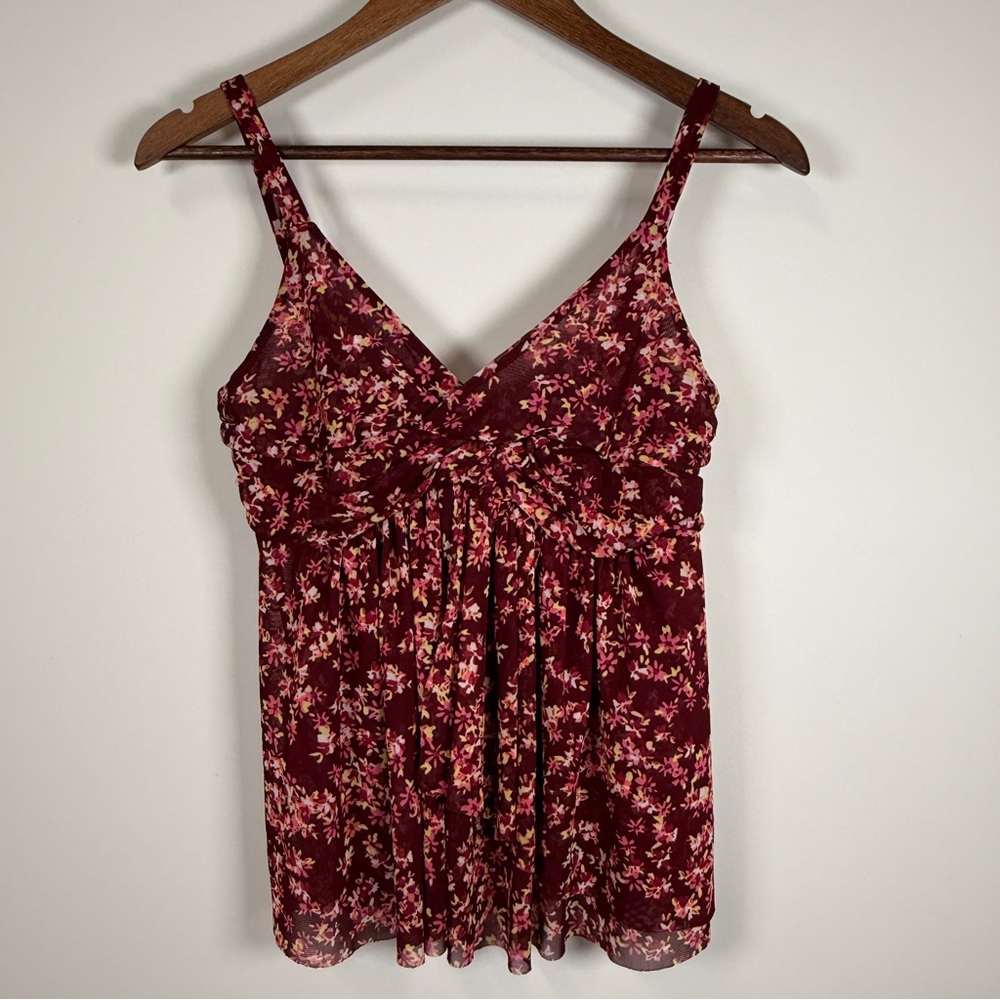 Express Burgundy Floral Camisole